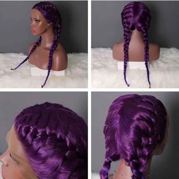 22” Purple braided lace front wig * NEW* - Picture 3 of 7